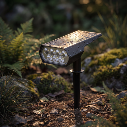 🌳✨ Låt trädgården lysa upp efter solnedgången! Solcellsdrivna trädgårdsspotlights med starkt, riktbart ljus, automatisk tändning & IP65-väderskydd – helt utan kablar! ☀️