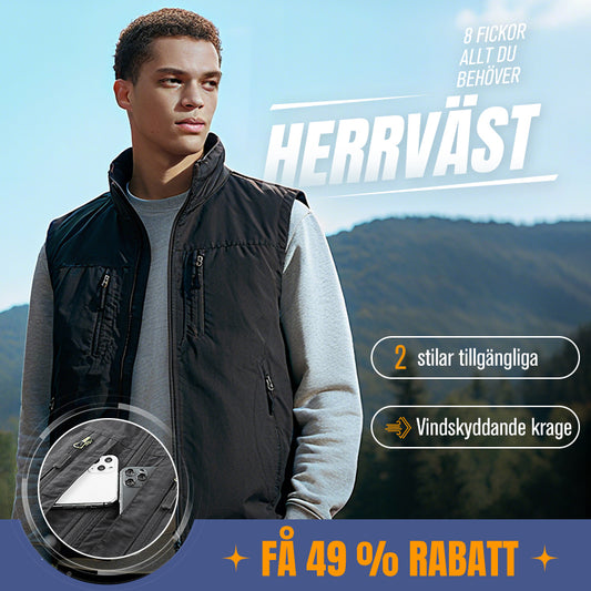 🍂 Vinterrea: 49% RABATT på Herr Oversized Väst med Fickor