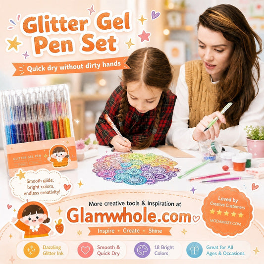✨🔥 REA! Glitter‑gelpenna set – skimrande bläck, smidig skrift & snabbtorkande för anteckningar, hantverk och barn!