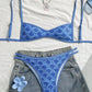 👙 58% RABATT! 🏝️ Boho Tile Print Backless Bikini – Halsband, Justerbara Band & Snabbtorkande Tyg för Strand & Pool ✨