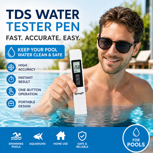✨ Digital vattenkvalitetstestare 3-i-1 – enkel kontroll av pH, klor och hårdhet för pool & akvarium 💧