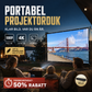 🎬 Vikbar antljus-projektorduk 100 tum – 4K/3D klar bild även i dagsljus!