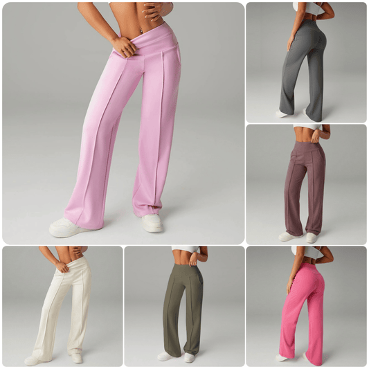 💗 SISTA DAGENS ERBJUDANDE - 50% RABATT💕 Enfärgade, lösa byxor med raka ben för dam