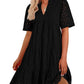 ⏰2025 Hot Sale -Women's Elegant Hollow Out Lace Ruffle Casual Mini Dress