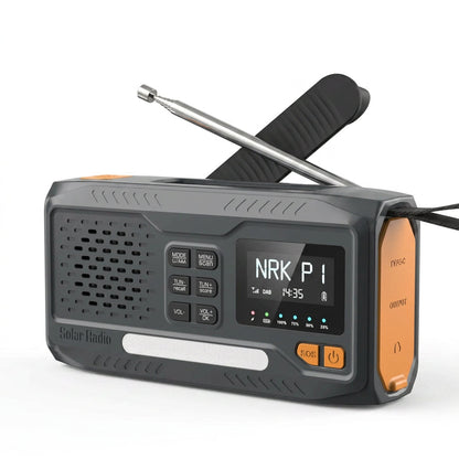 🎃Halloween-erbjudande 50% RABATT!🔥DAB+/FM-nödradio – 4500mAh powerbank, handvev, solcell och SOS