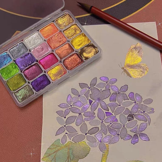 🎨 Kreativt paket! 20 akvarellfärger + 11 akvarellkritor för att utforska dina färgglada idéer! 🌈