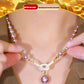 💖Högkvalitativt lila fullt diamantpärlhalsband (49% OFF) 💎