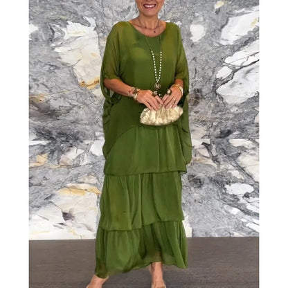👗 50% RABATT NU! 🎨 Löst sittande klänning i konstnärlig stil – avslappnad passform, unik design och perfekt för lediga dagar