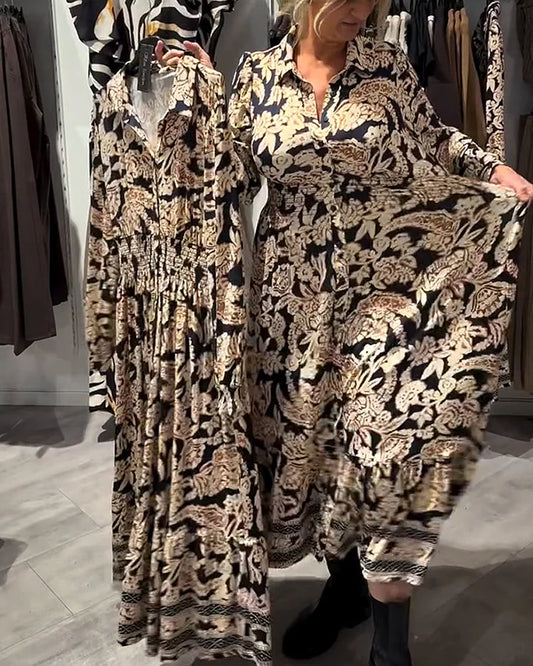 Elegant Långklänning med Blomstryck 🌸👗 | Tidlös Kvalitet