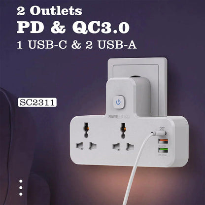 Strömförsörjning för flera uttag 2AC Universal Socket Expansion Receptacle✨