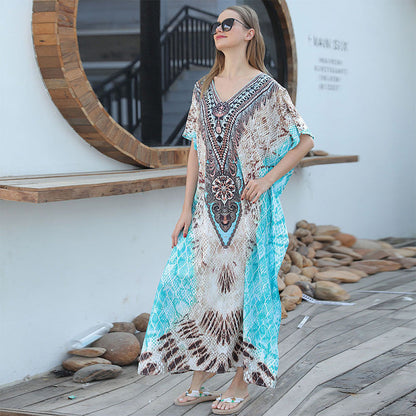 🦚Peacock Print Beach Cover Up 🏖️