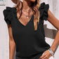 V-Neck Ruffle Ärmlös Stretch Top