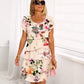 【S->5XL】🌸 Kaskadklänning med blommigt tryck i flera växter