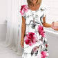 【S->5XL】🌸 Kaskadklänning med blommigt tryck i flera växter