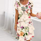 【S->5XL】🌸 Kaskadklänning med blommigt tryck i flera växter