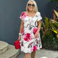 【S->5XL】🌸 Kaskadklänning med blommigt tryck i flera växter