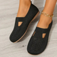 Kvinnor Walking Bekväma Andas Knit Flats Skor
