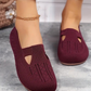Kvinnor Walking Bekväma Andas Knit Flats Skor