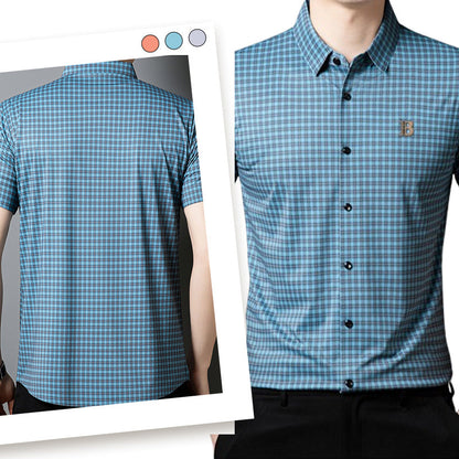 【Hett storsäljare! 🔥】 Casual Rutig Kortärmad Herrskjorta - Sval & Bekväm Sommarfavorit 🌞👕