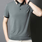 Kortärmad Stretch Ice Silk T-shirt med uppslag för mä