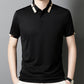 Kortärmad Stretch Ice Silk T-shirt med uppslag för mä