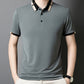 Kortärmad Stretch Ice Silk T-shirt med uppslag för mä