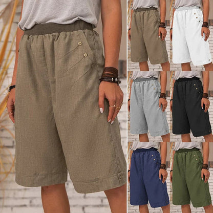 🔥Kampanj - 50% rabatt💥Kvinnor sommar avslappnade pocket shorts