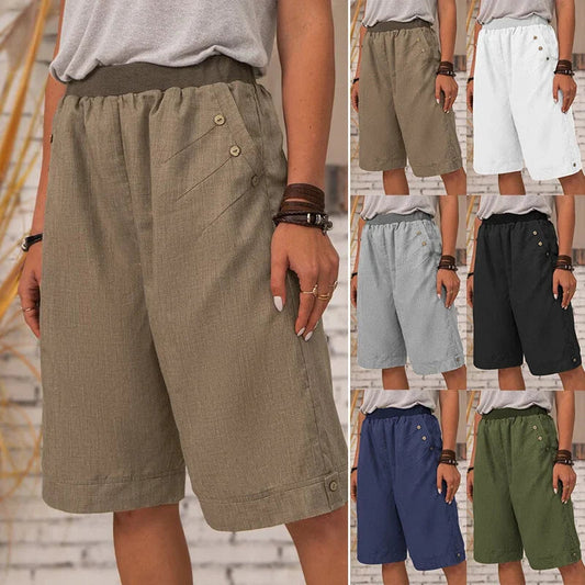 🔥Kampanj - 50% rabatt💥Kvinnor sommar avslappnade pocket shorts