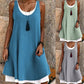 【S-3XL】✨Kvinnor casual lös ärmlös faux tvådelad tankklänning