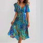 👗💙 50% RABATT! | V-ringad Blommidiklänning – Kortärmad Must-Have!