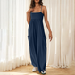Strand Casual Axelbandslös Rygglös Jumpsuit med Vida Ben