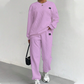 Casual långärmad stickad tröja & byxor 2-delat set