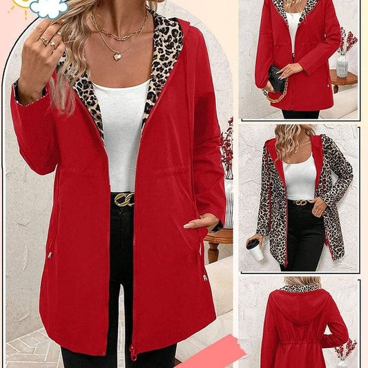 🥻Tidig höstkampanj - 50 % rabatt🥻Damjacka med dubbelsidig dragkedja och huva