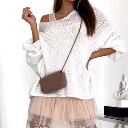 💗 SISTA CHANSEN - VÅRKÄNLA 🍂 Dam Mysig Lös V-ringad Tröja