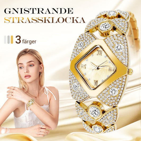 ✨🕰️Retro kvarts klocka för kvinnor med glittrande strassstenar