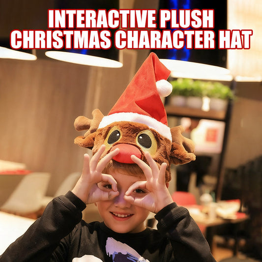 🎅🎅🎅Interactive Plush Christmas Character Hat