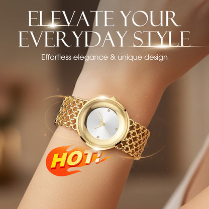⌚ 50% RABATT NU! 💎 Kvinnas Retro Rhinestone Ur – Kvartsurverk, Mineralglas & 3ATM Vattenresistens ✨