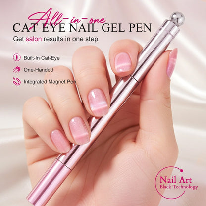 🥳2026 HET SALU 49% RABATT!🥳💞KÖP 1 FÅ 1 GRATIS!💝💫Alles-i-ett Kattögelnagelgelpen – Uppnå en hypnotiserande kattögelseffekt med ett enda streck! Magnetiskt gel, långvarig glans, salongsmagi hemma. 🖤🌌