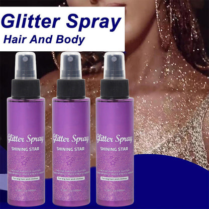 🎉 Nyårsgåva – 50 % RABATT!✨ Shining Star Glitter Spray: Hår & kropp – Långvarig glans & hudvänlig