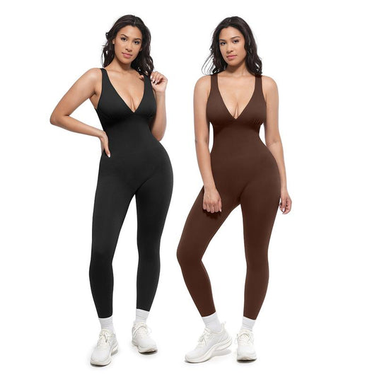 🥳REA 2026🥳💝 Sista dagen! 55% rabatt på Sculpting Jumpsuit – Njut av komfort hela dagen och ett fast stöd. Djup V-ringning, andas och formar. Sista chansen! 💞👗