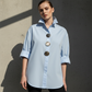 🌞Frühlingserwachen: 50 % rabatt!👚 Damblus med oversized passform och iögonfallande metallknappar – Knijpfest & mångsidig för alla tillfällen