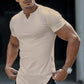 🏋️ 50% RABATT 👕 | Enfärgad Herr-T-shirt – Sportig Slimfit & Unik V-ringning