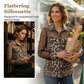 👚 50% RABATT! 🐆 Damblus med Leopardmönster & Kontrasterande Nät – Lång Ärm, Figursydd & Perfekt för Kontor till Kväll ✨