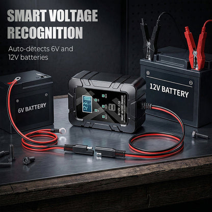 🔥🎁Nyhet 50 % RABATT🔥Smart batteriladdare, 6 V och 12 V, underhållsladdare, underhållsladdare och avsulfaterare