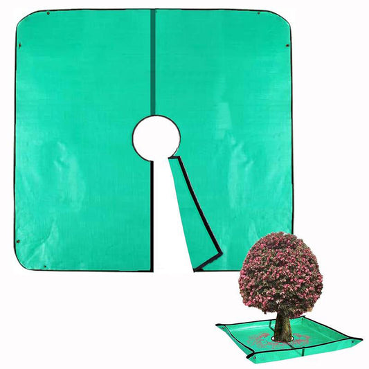 Trädgårdspresenning 200 × 200 cm med 30 cm hål för beskärning