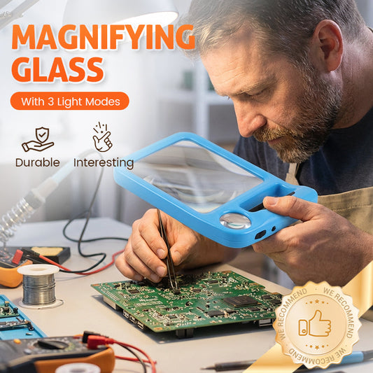 Uppladdningsbart LED-förstoringsglas med 3 ljuslägen