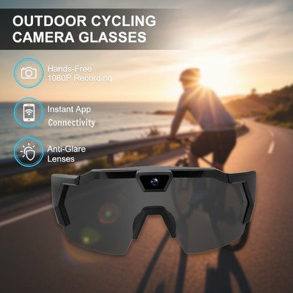 🚴‍♂️📸 Kameraglasögon för cykling – 1080P HD & polariserade linser!