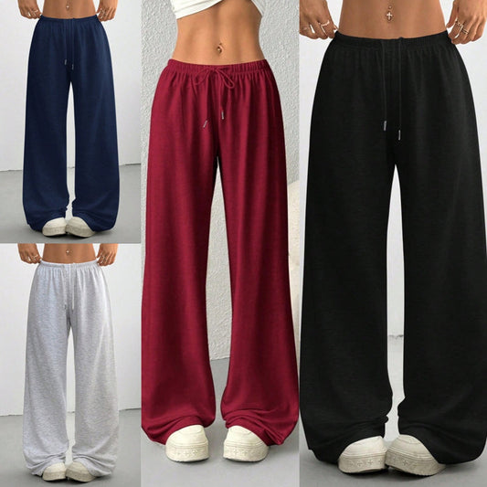 👖✨ Damer sportbyxor med vida ben & dragsko – Bekväm & stilfull hela dagen!