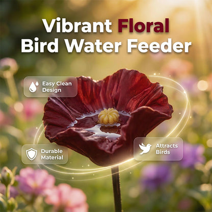 🌸🐦 Färgglad fågelvattenmatare med blommönster – Lockar fåglar & bin!
