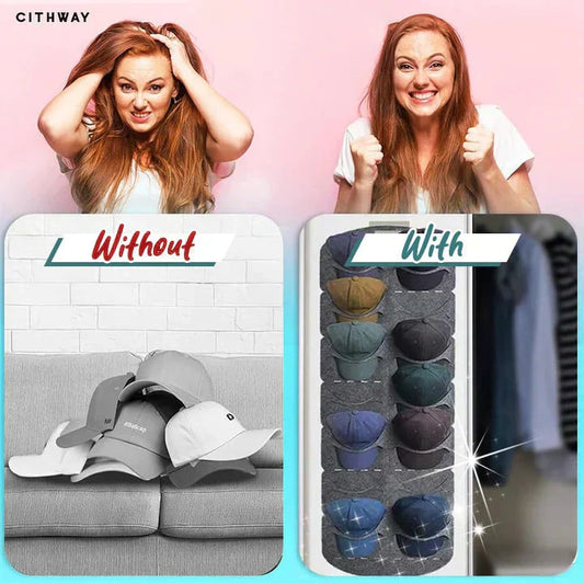 🔥🧢 50% Rabatt!🎩 Hanging Hat Rack with 14 Pockets – Keeps hats in shape, no creases. Space‑saving, easy to hang. Perfect for caps & sun hats! 🏠✨